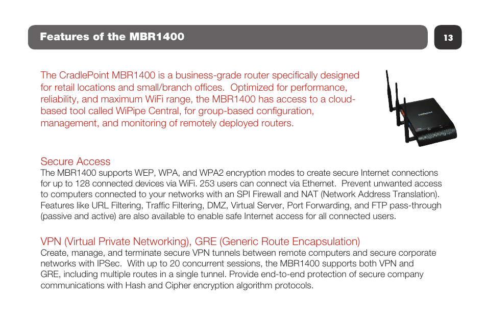 Cradlepoint MBR1400 User Manual | Page 15 / 20