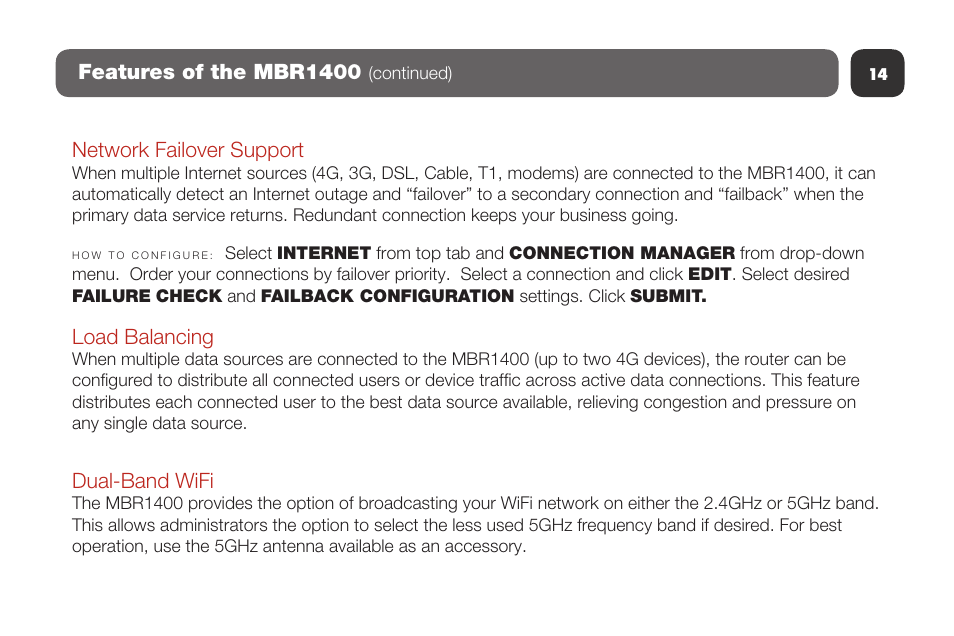 Cradlepoint MBR1400 User Manual | Page 16 / 20
