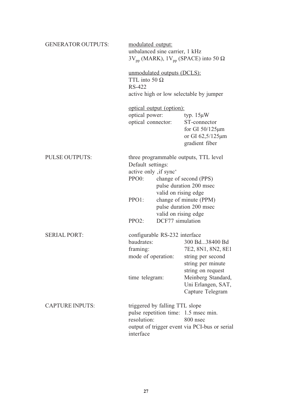 Meinberg TCR170PEX User Manual | Page 27 / 36