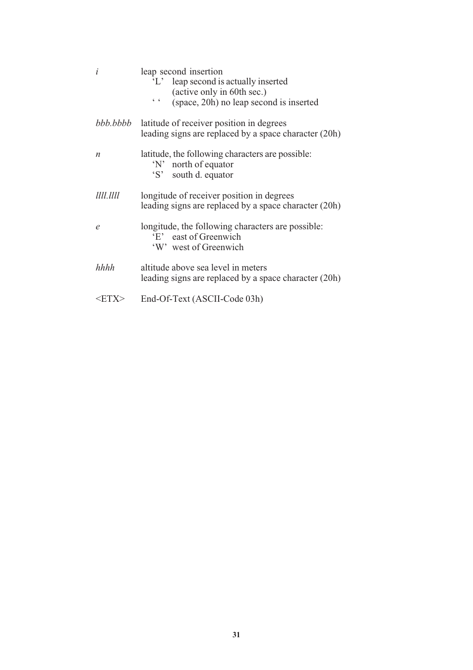 Format of the abb spa time string | Meinberg GPS169PCI User Manual | Page 31 / 34