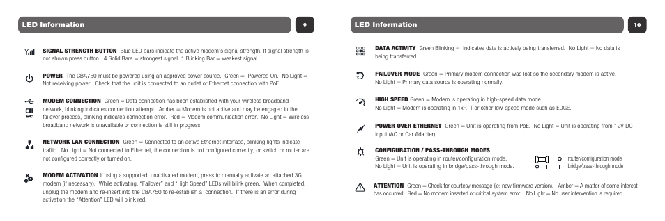 Led information | Cradlepoint CBA750 User Manual | Page 6 / 11