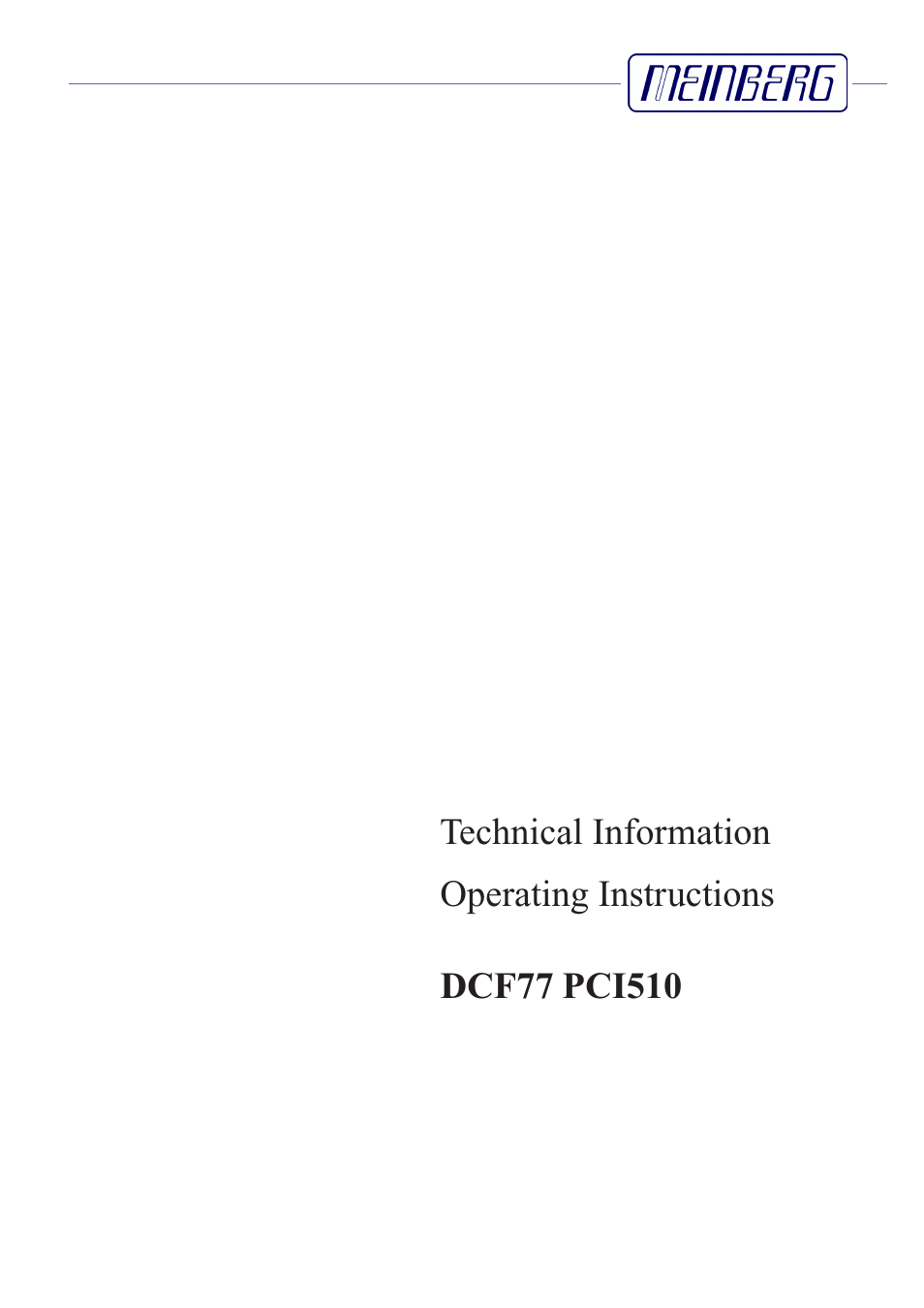 Meinberg DCF77 PCI510 User Manual | 22 pages