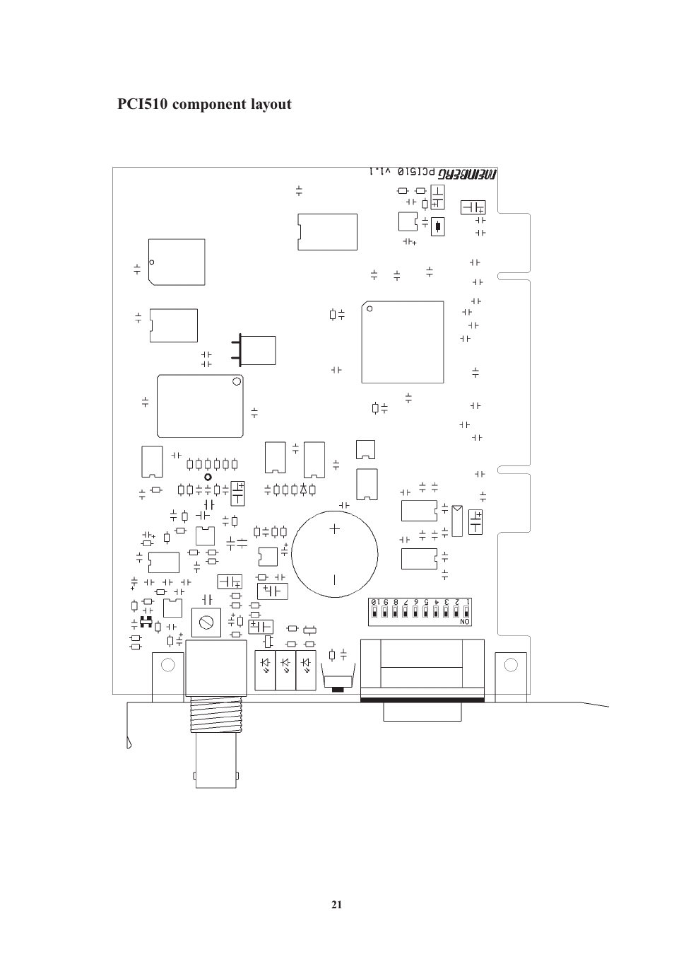Pci510 component layout | Meinberg DCF77 PCI510 User Manual | Page 21 / 22