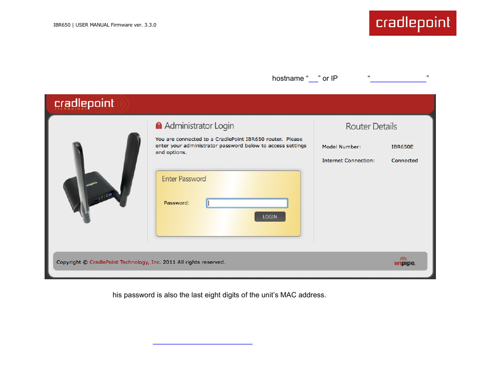 1 administrator login | Cradlepoint IBR650 User Manual | Page 19 / 131