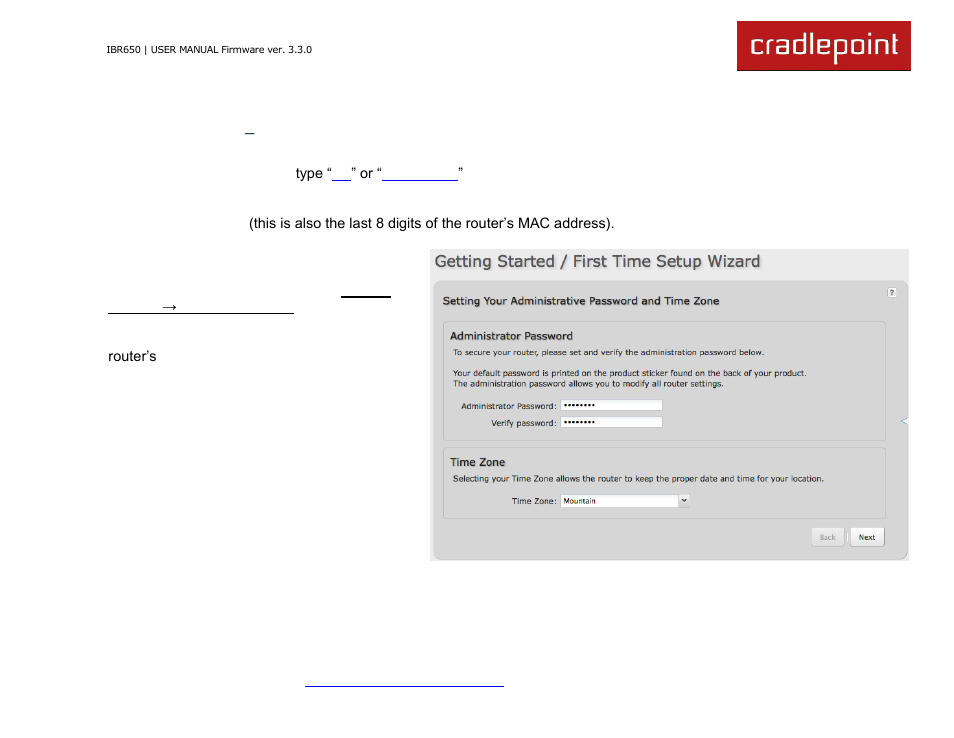 Getting started, First time setup, 2 getting started – first time setup | Cradlepoint IBR650 User Manual | Page 21 / 131