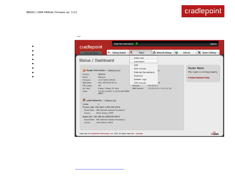 5 status | Cradlepoint IBR650 User Manual | Page 26 / 131