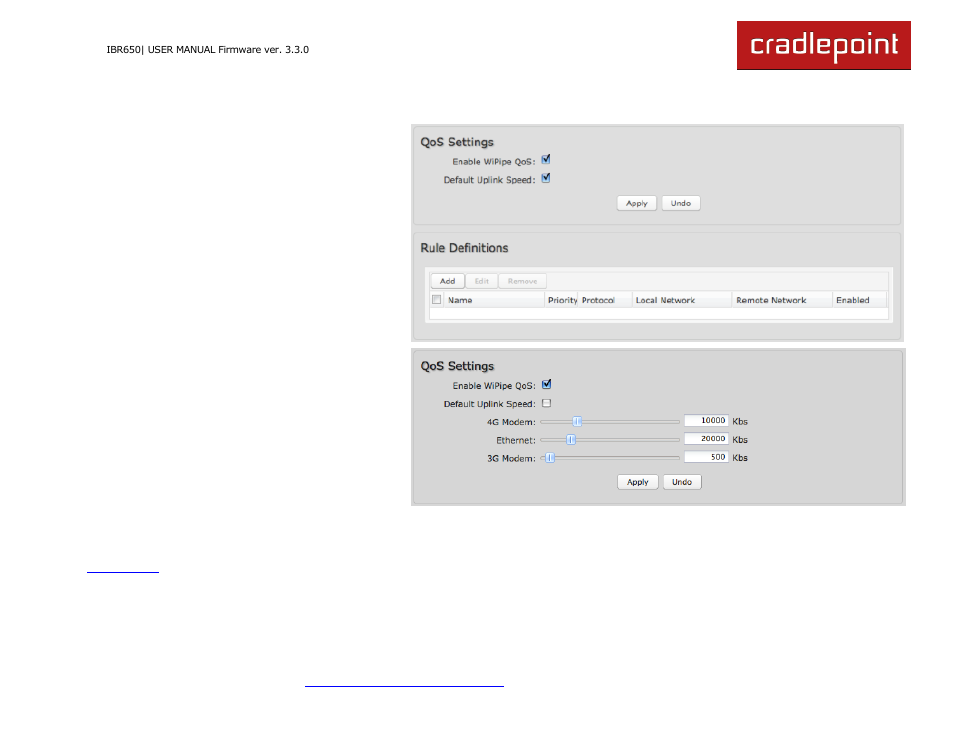 7 wipipe qos (advanced mode only) | Cradlepoint IBR650 User Manual | Page 64 / 131