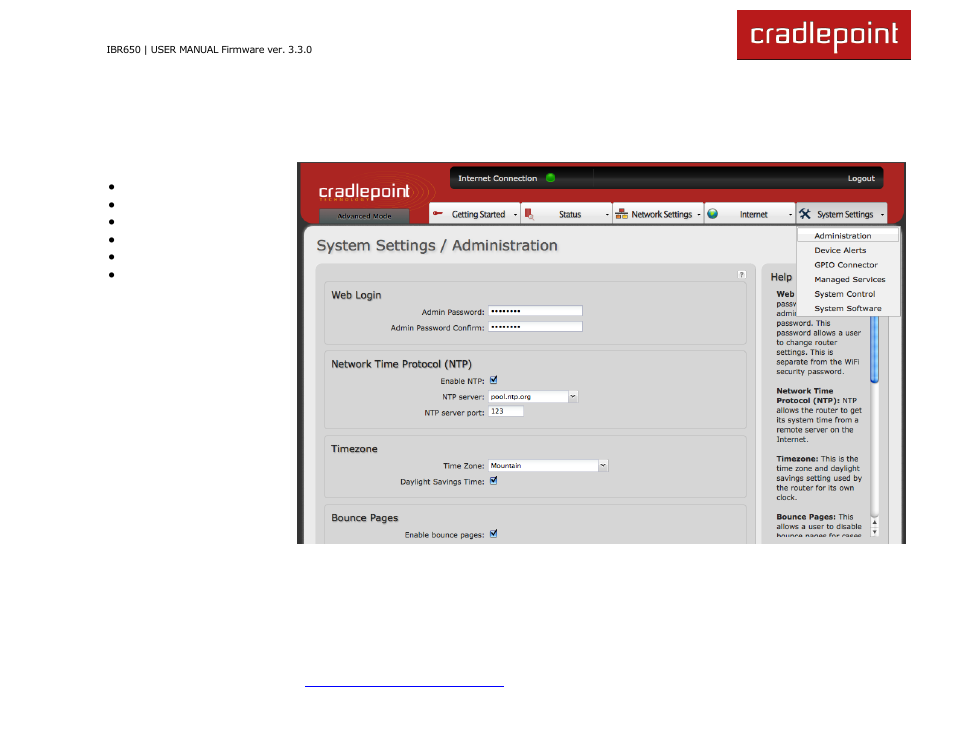 8 system settings | Cradlepoint IBR650 User Manual | Page 99 / 131