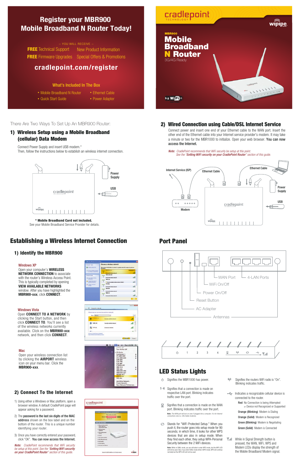 Cradlepoint WIPIPE MBR900 User Manual | 2 pages