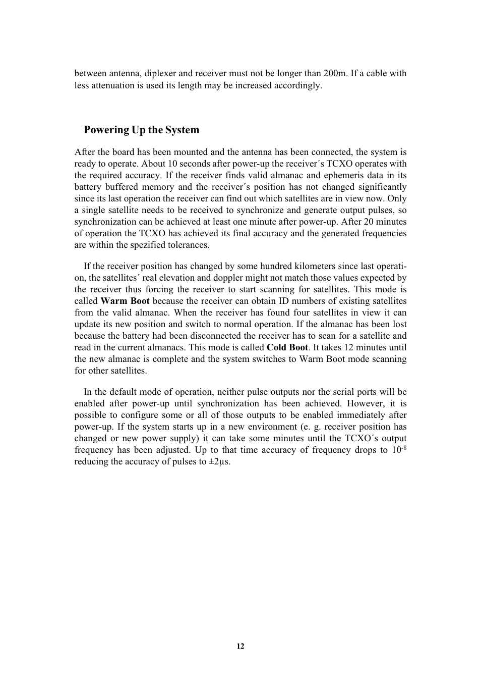 Powering up the system | Meinberg GPS167PC User Manual | Page 12 / 28