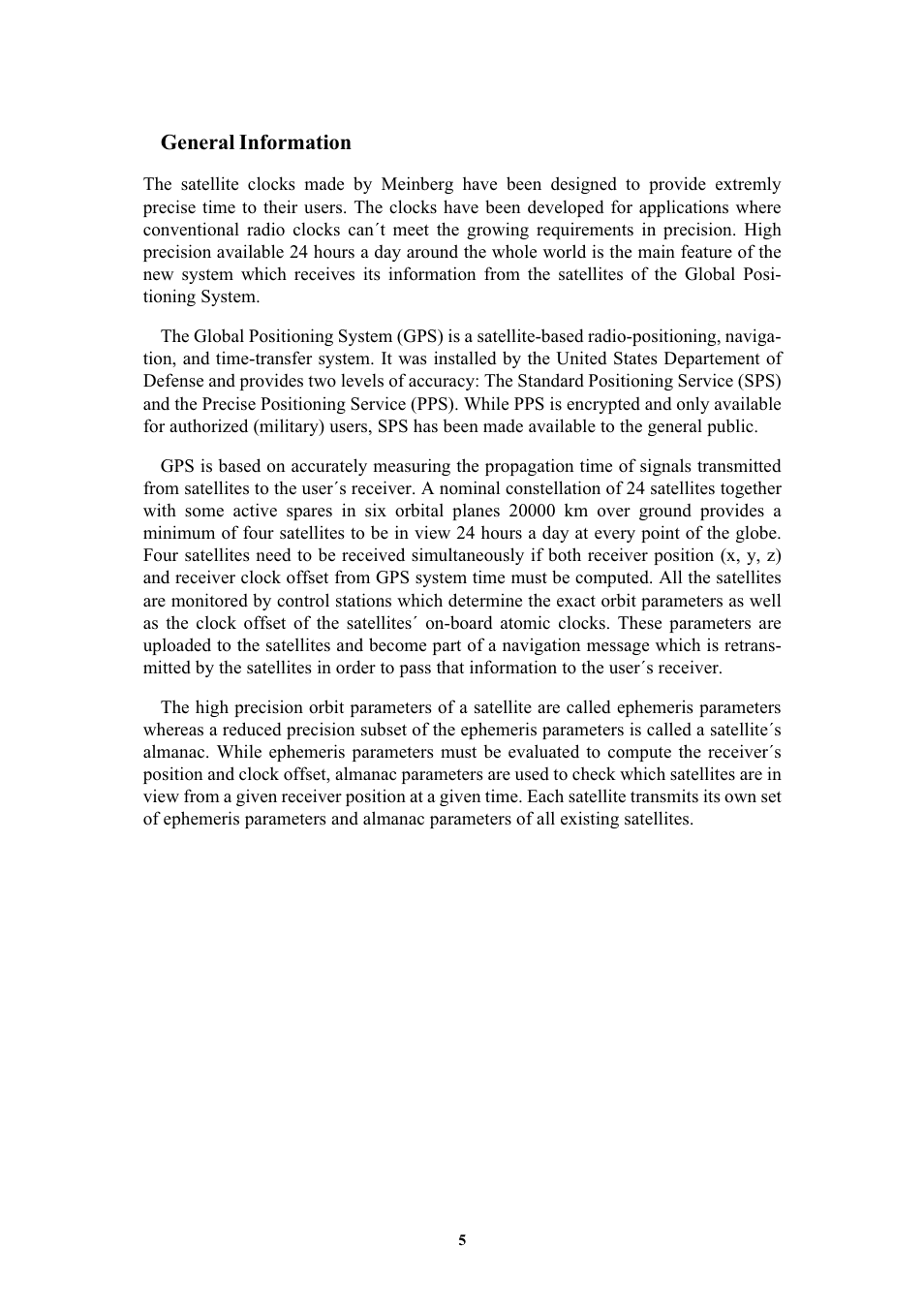 General information | Meinberg GPS167PC User Manual | Page 5 / 28