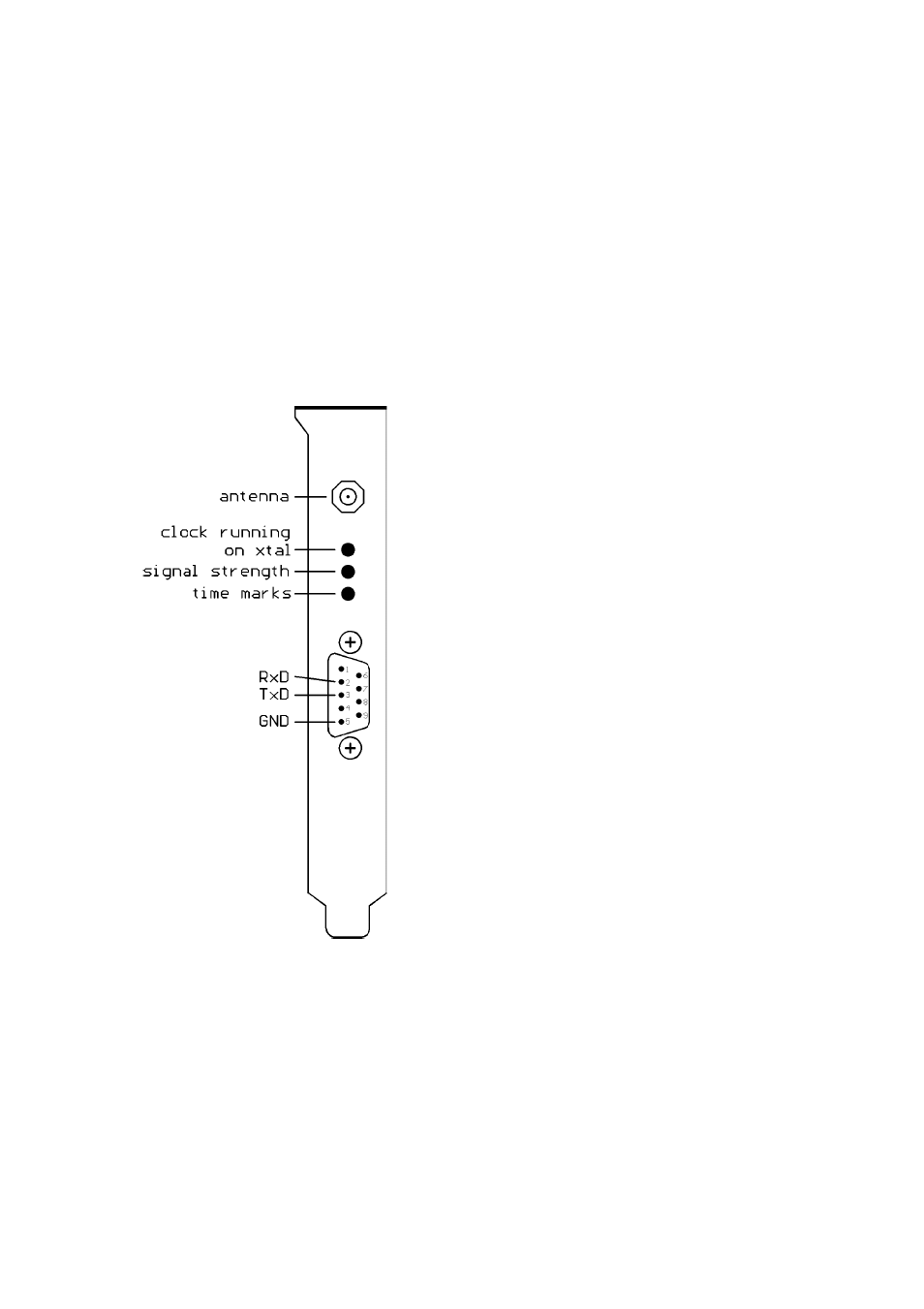 Connectors and leds in the rear panel | Meinberg DCF77PC32 User Manual | Page 9 / 22