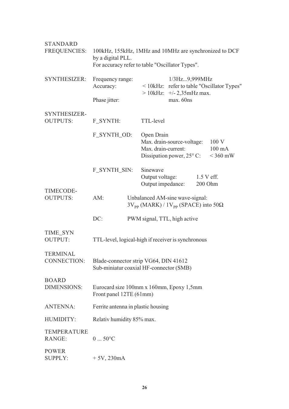 Pzf511 with different oscillator options | Meinberg PZF511 User Manual | Page 26 / 36