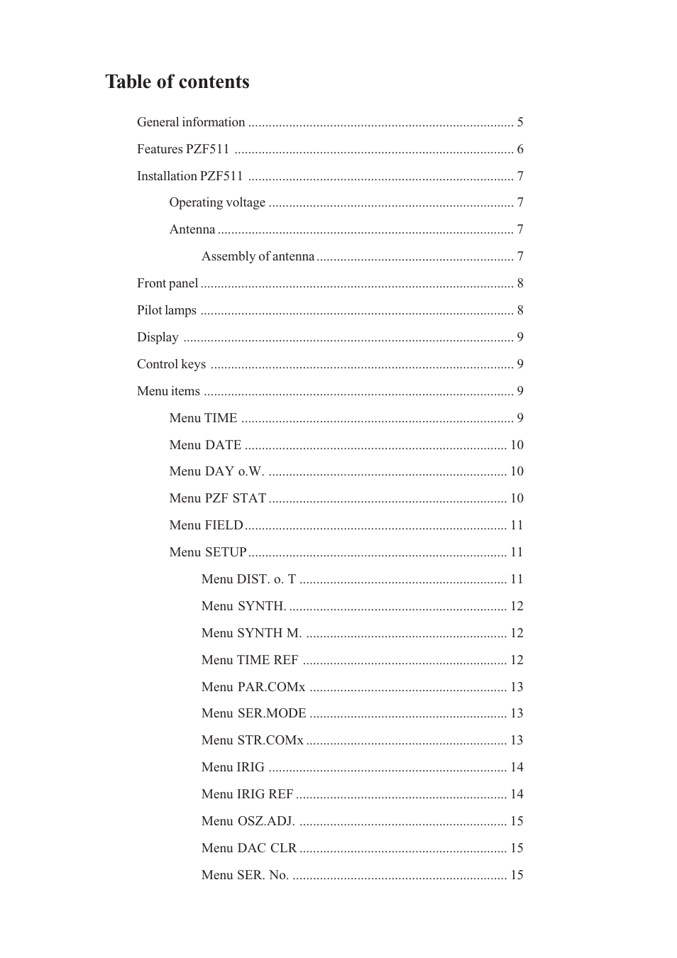Meinberg PZF511 User Manual | Page 3 / 36