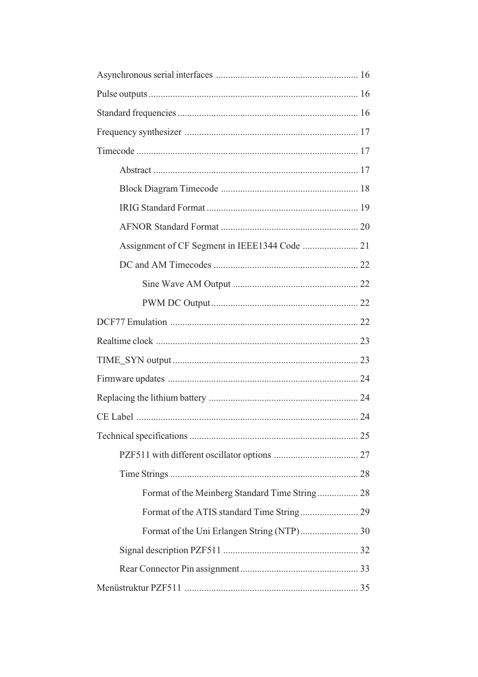 Meinberg PZF511 User Manual | Page 4 / 36