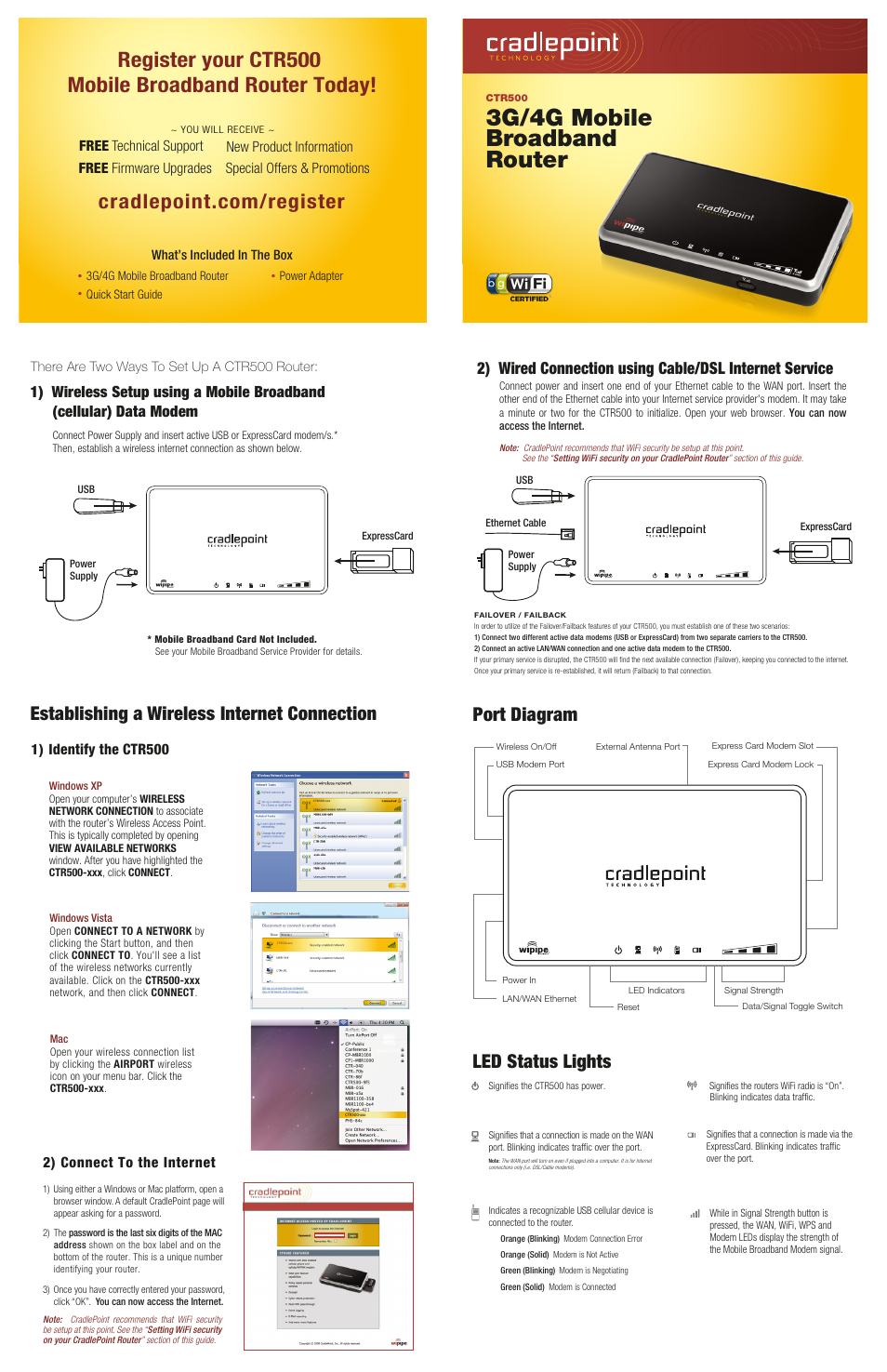 Cradlepoint CTR500 User Manual | 2 pages