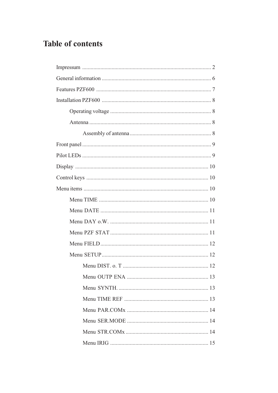 Meinberg PZF600 User Manual | Page 3 / 40