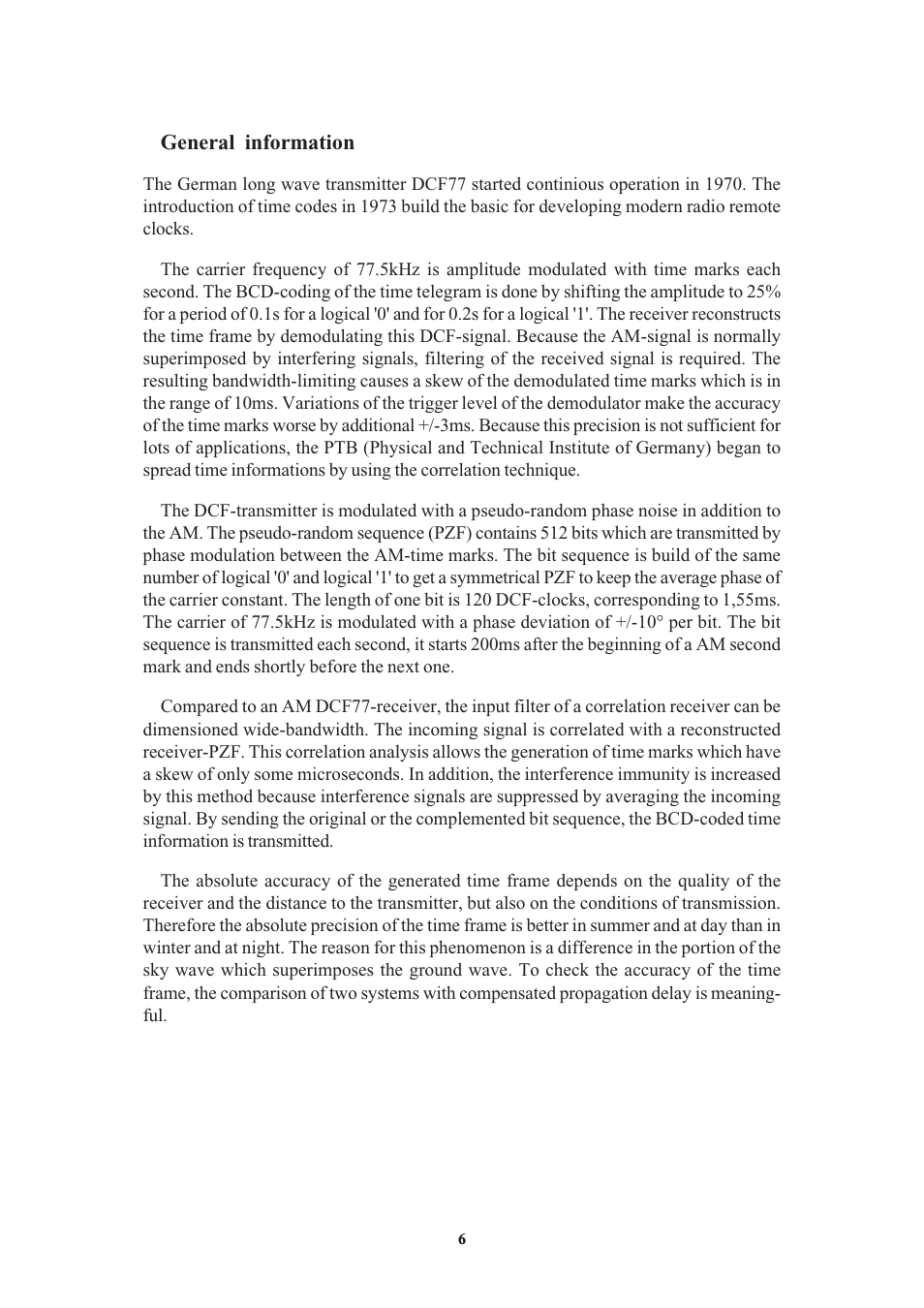 General information | Meinberg PZF600 User Manual | Page 6 / 40