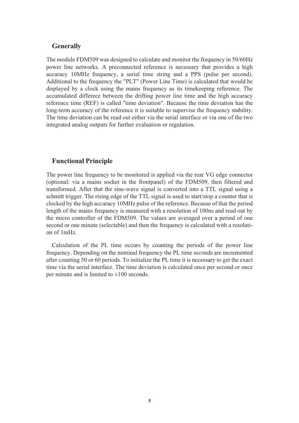 Generally, Functional principle | Meinberg FDM509 User Manual | Page 5 / 20
