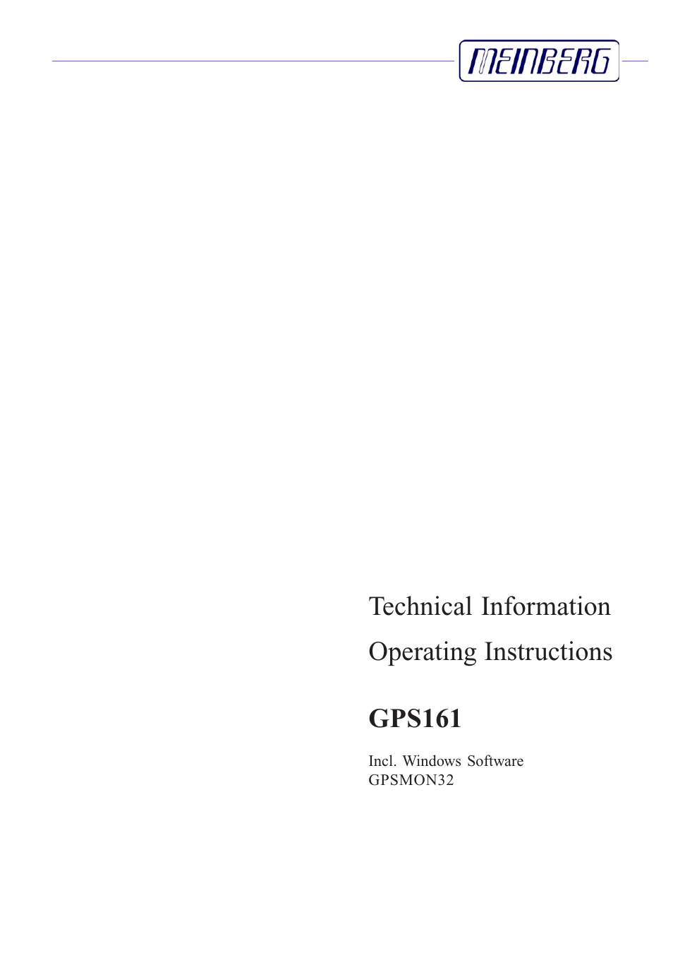 Meinberg GPS161 User Manual | 30 pages