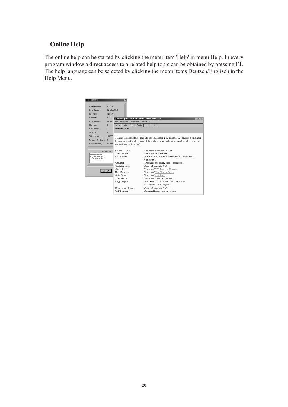 Online help | Meinberg GPS161 User Manual | Page 29 / 30