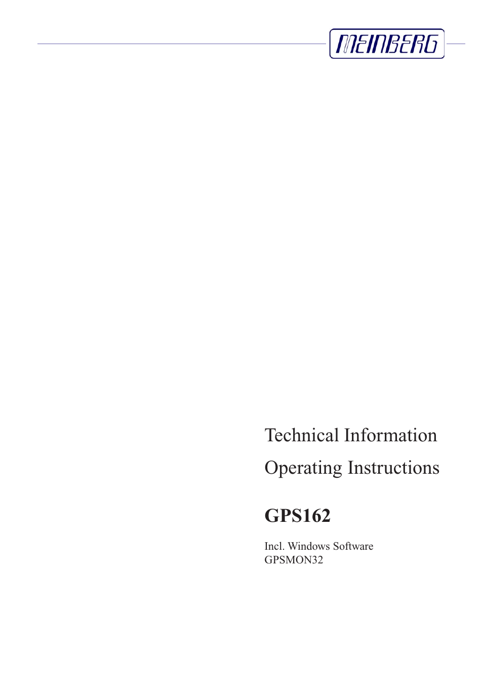 Meinberg GPS162 User Manual | 30 pages