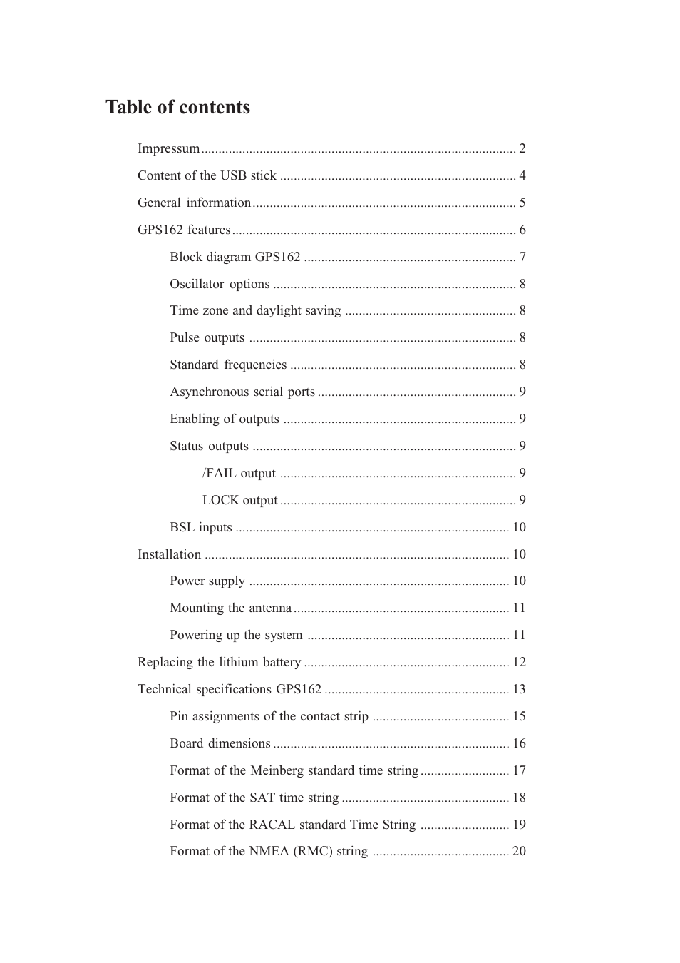 Meinberg GPS162 User Manual | Page 3 / 30