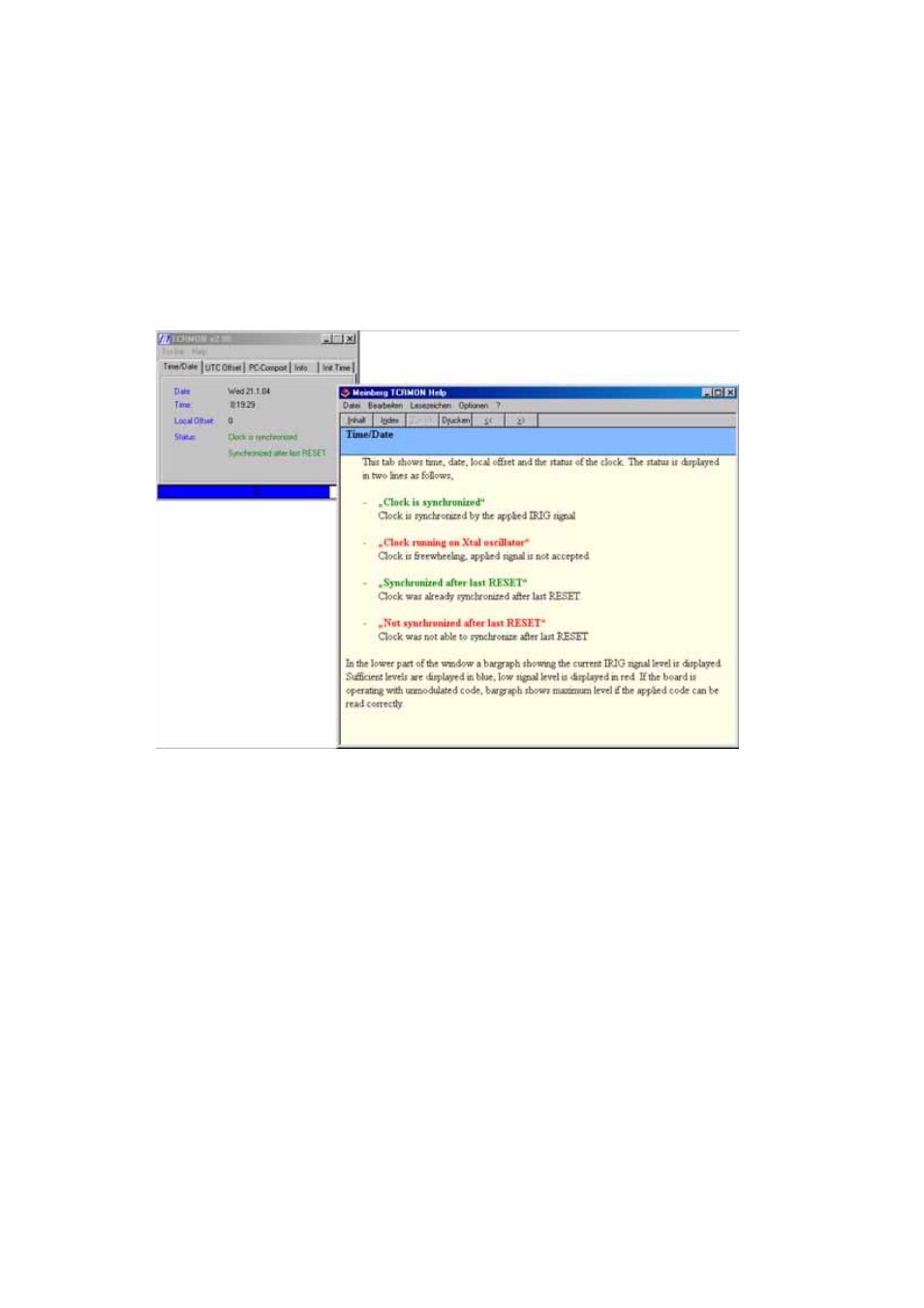 Online help | Meinberg TCR511 User Manual | Page 27 / 28