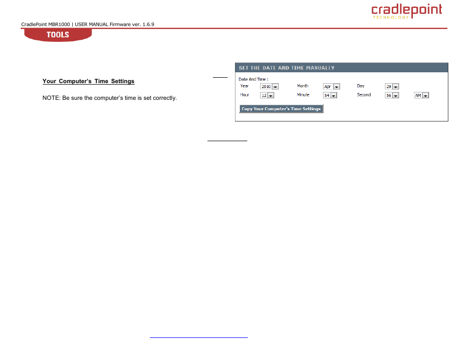 3 set the date and time manually | Cradlepoint WIPIPE MBR1000 User Manual | Page 104 / 130