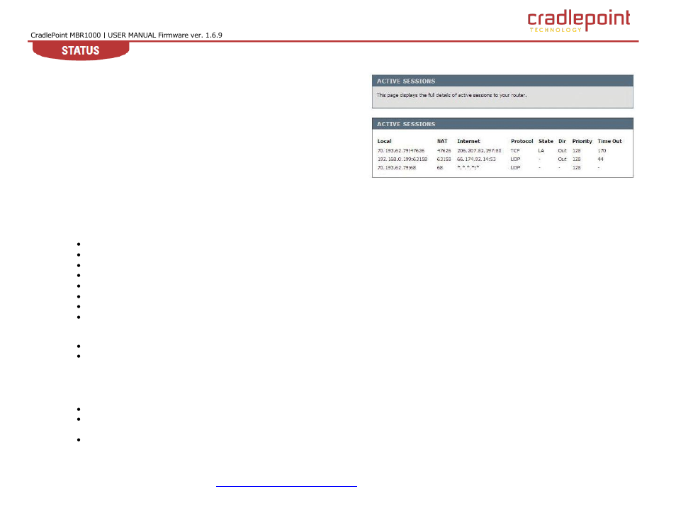 Ctive, Essions, 2 active sessions | Cradlepoint WIPIPE MBR1000 User Manual | Page 110 / 130