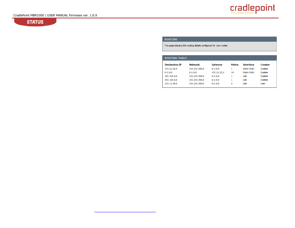 Outing, 4 routing | Cradlepoint WIPIPE MBR1000 User Manual | Page 112 / 130