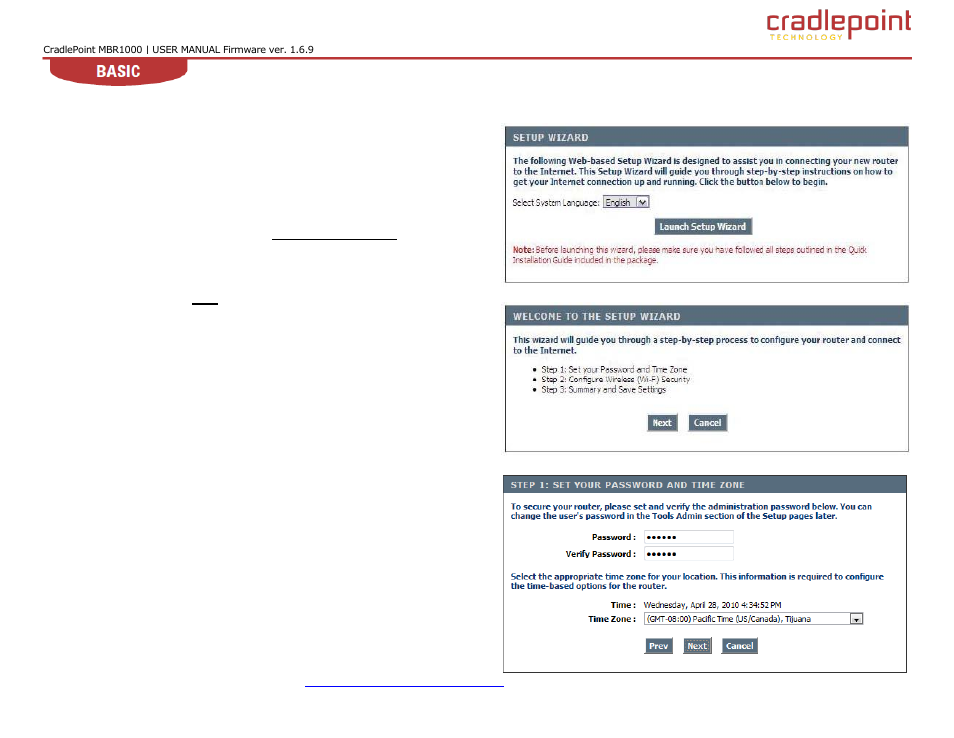 Izard, Etup, 2 wizard (setup wizard) | Cradlepoint WIPIPE MBR1000 User Manual | Page 18 / 130