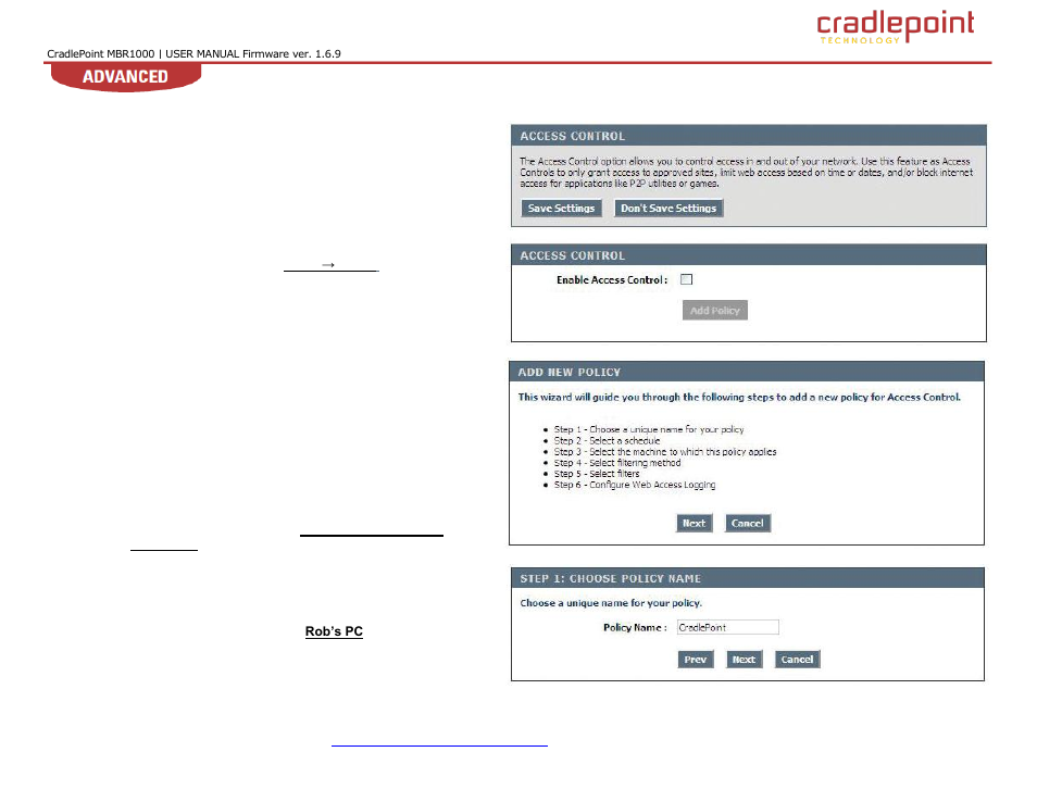 Ccess, Ontrol, 1 access control | Cradlepoint WIPIPE MBR1000 User Manual | Page 37 / 130