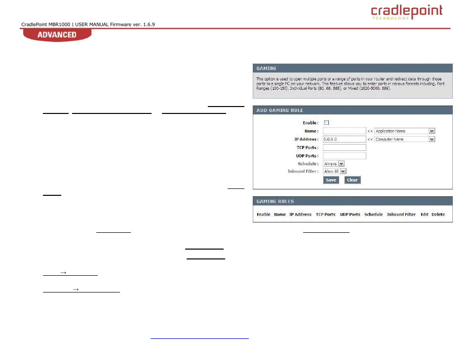 Aming, 4 gaming | Cradlepoint WIPIPE MBR1000 User Manual | Page 48 / 130