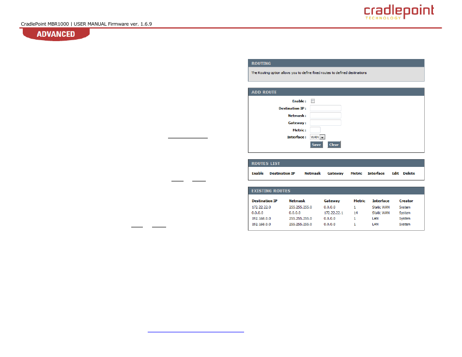 Outing, 8 routing | Cradlepoint WIPIPE MBR1000 User Manual | Page 55 / 130