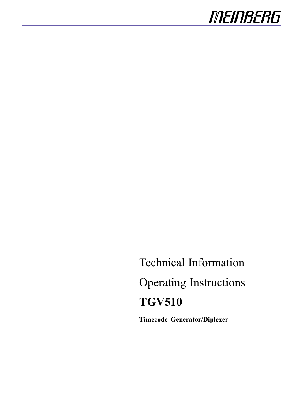 Meinberg TCG510 User Manual | 22 pages