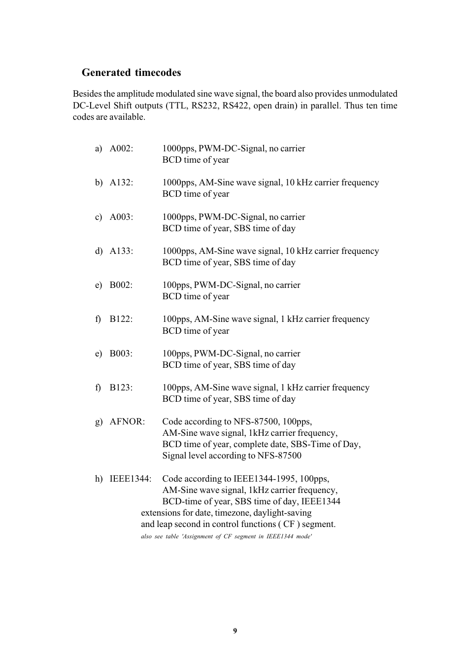 Generated timecodes | Meinberg TCG510 User Manual | Page 9 / 22