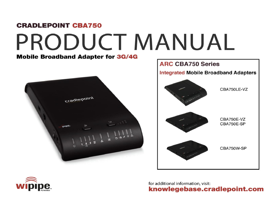 Cradlepoint WIPIPE CBA750 User Manual | 89 pages