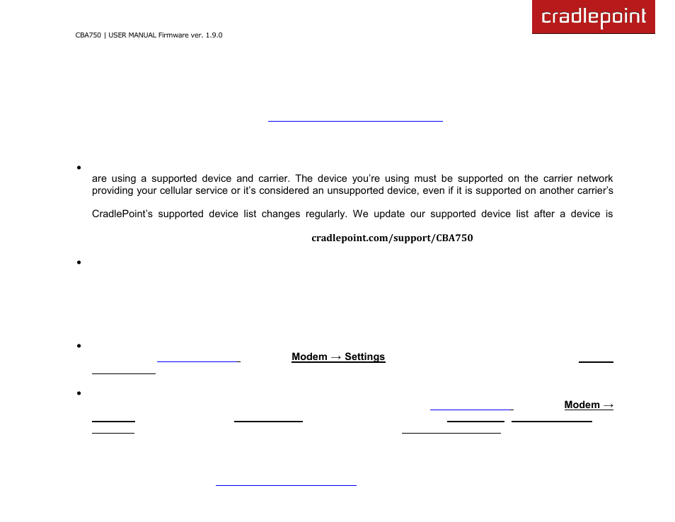 Cradlepoint WIPIPE CBA750 User Manual | Page 16 / 89