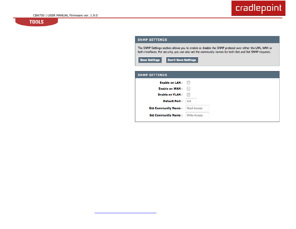 6 snmp | Cradlepoint WIPIPE CBA750 User Manual | Page 58 / 89