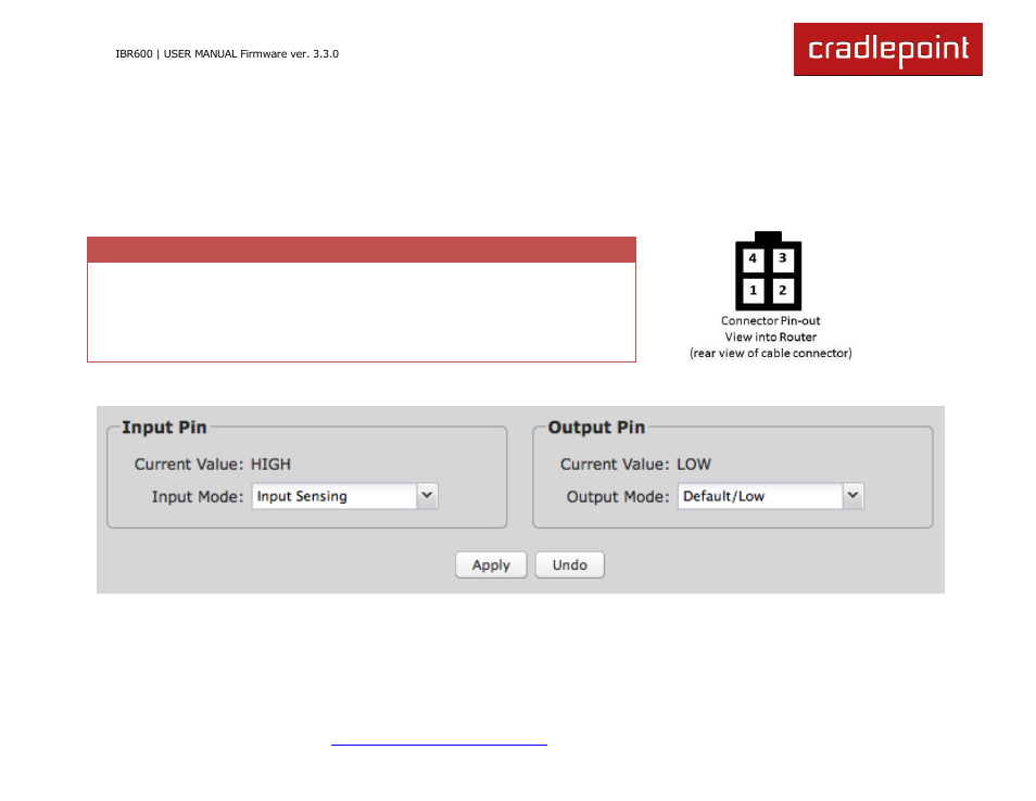 3 gpio connector | Cradlepoint IBR600 User Manual | Page 125 / 152