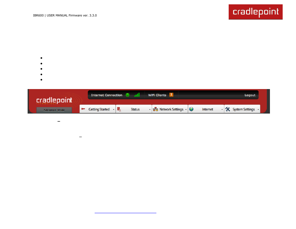 4 web interface -- essentials | Cradlepoint IBR600 User Manual | Page 21 / 152