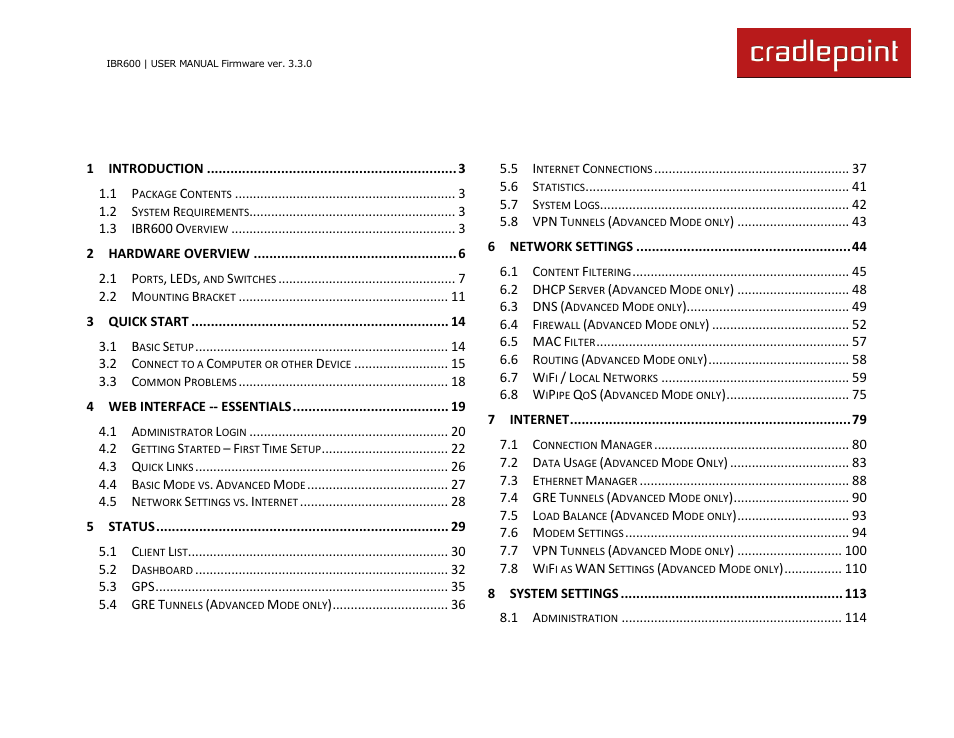 Cradlepoint IBR600 User Manual | Page 3 / 152