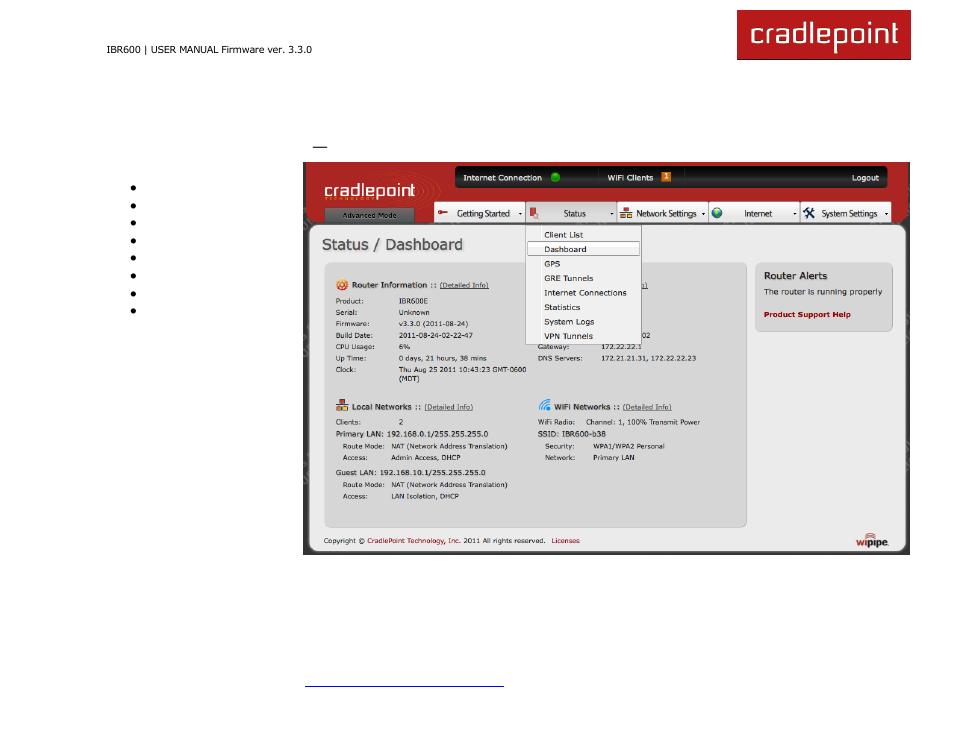 5 status | Cradlepoint IBR600 User Manual | Page 31 / 152
