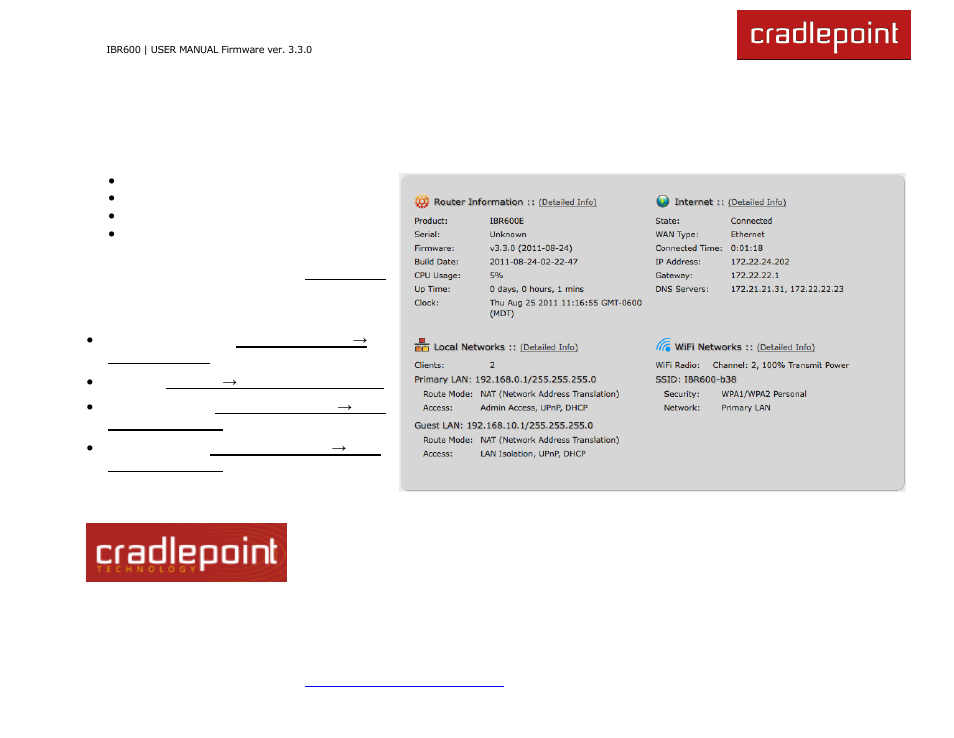 Cradlepoint IBR600 User Manual | Page 34 / 152