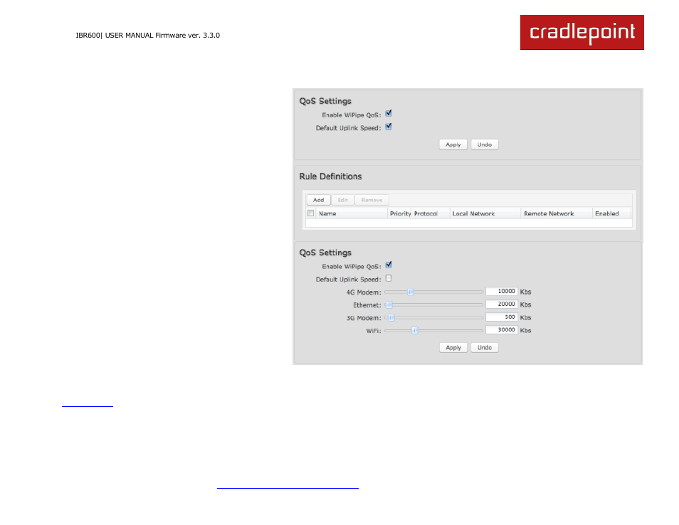 8 wipipe qos (advanced mode only) | Cradlepoint IBR600 User Manual | Page 77 / 152