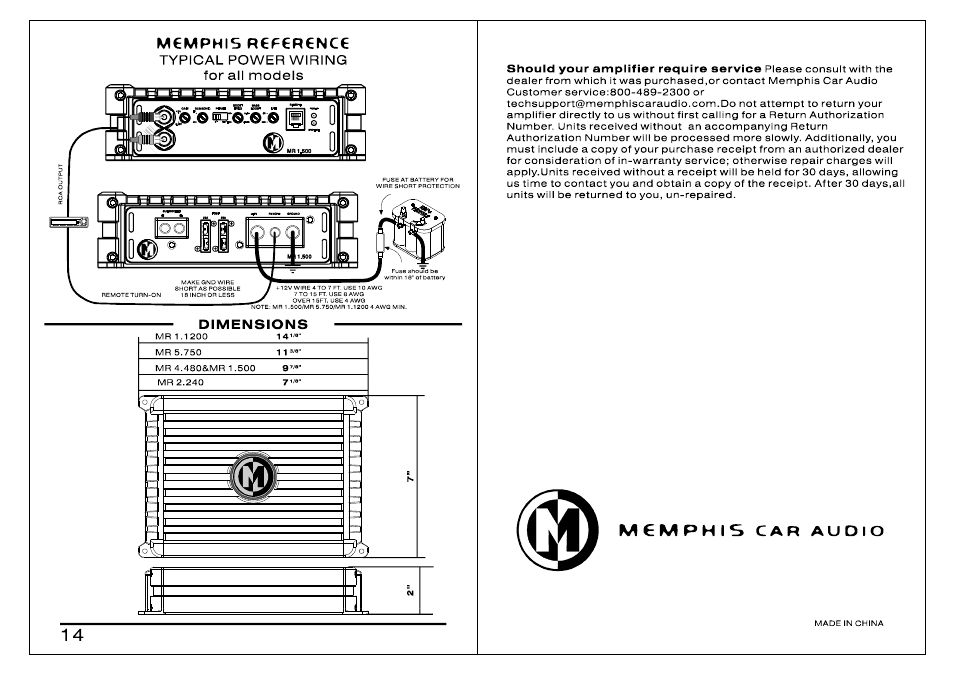 Memphis 16MR11200 User Manual | Page 8 / 8