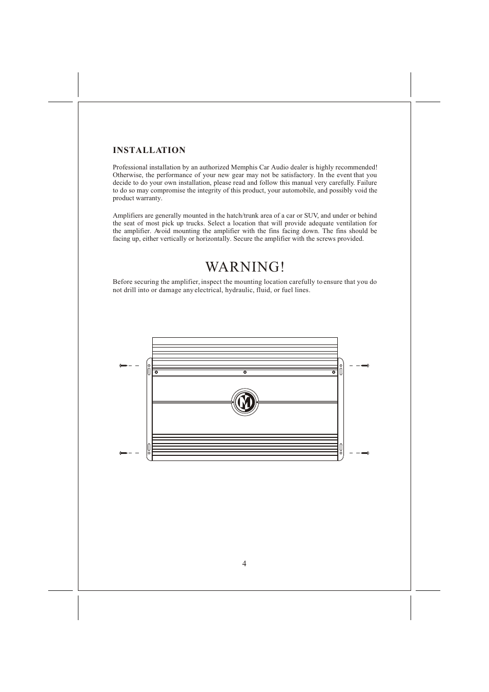 Âê 5, Warning | Memphis 16PR2100 User Manual | Page 5 / 16