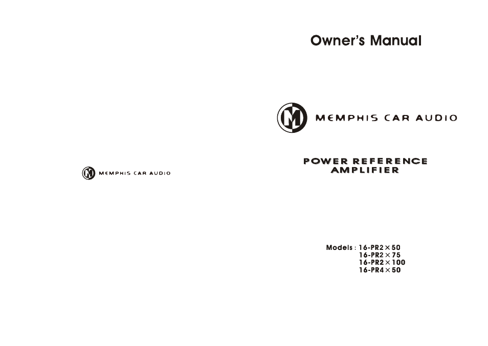 Memphis 16PR2x100 User Manual | 9 pages