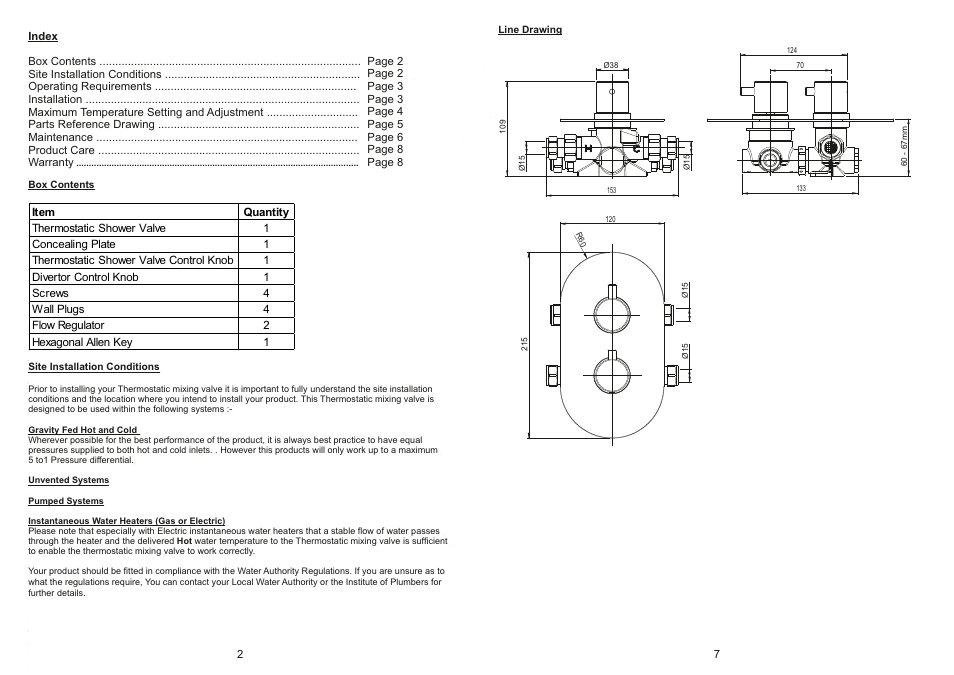 Methven Kaha Concealed Thermostatic Mixer With Integral Diverter (2 Outlets) User Manual | Page 2 / 4